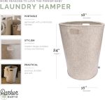 Parker Baby Nursery Laundry Hamper - Felt Storage Basket and Baby Hamper for Nursery (Oatmeal) - Image 2